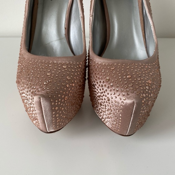 Paprika | Pink Rhinestone Studded Stiletto Heels - Picture 6 of 11